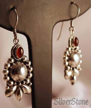 Sterling silver carnelian earrings