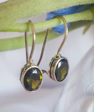 Green gemstone earrings