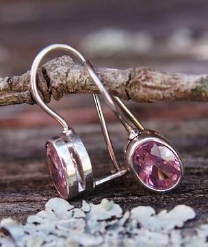 Pink gemstone earrings