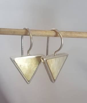 Triangle mother of pearl earrings