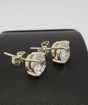 Silver cubic zirconia stud earrings