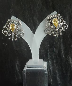 Sterling silver filigree stud earrings