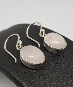 Sterling silver rose quartz earrings