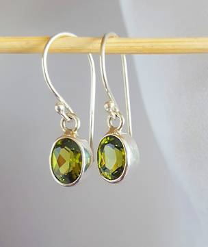 Sterling silver peridot earrings