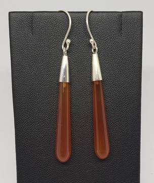 Silver carnelian earrings