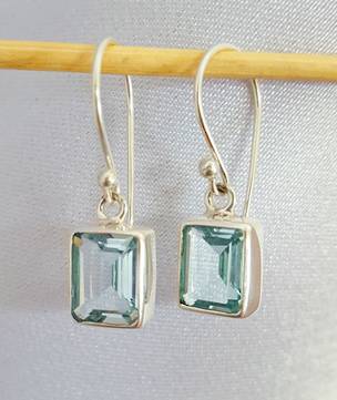 925 silver blue topaz earrings