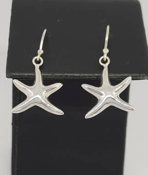 Sterling silver starfish earrings