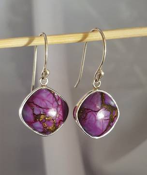 Purple mohave turquoise earrings