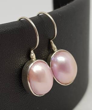 Pink fresh water pearl earrings