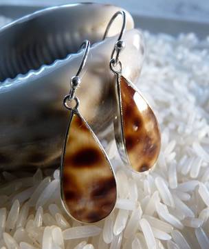 Sterling Silver Cowrie Shell Earrings