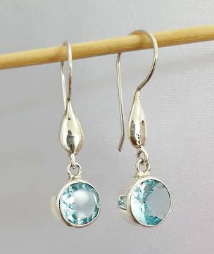 Sterling silver blue topaz earrings