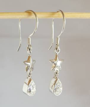 Cubic zirconia earrings | Stars and diamonds