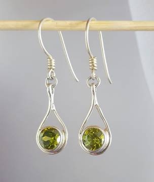 Sterling silver peridot earrings