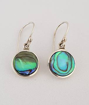 Paua shell silver earrings - simple yet stylish