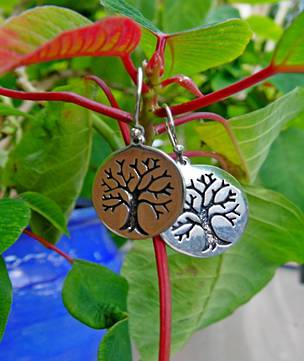Sterling silver tree of life earrings