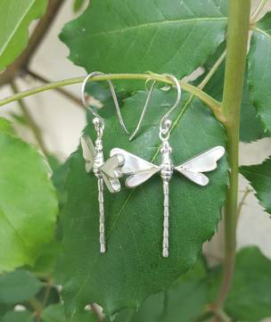 NZ mother of pearl dragonfly earrings