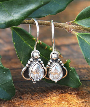 Detailed filigree cubic zirconia (c/z) earrings
