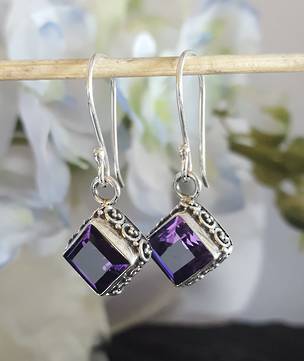 Dazzling sterling silver amethyst earrings