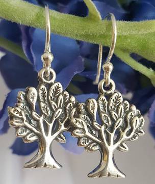 Sterling silver tree of life earrings