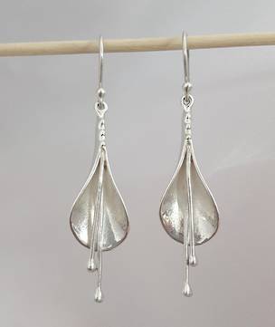 Silver flower earrings