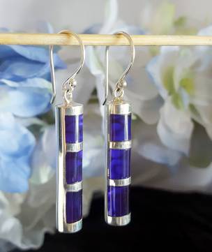 Sterling silver purple paua earrings