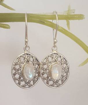 Silver moonstone earrings