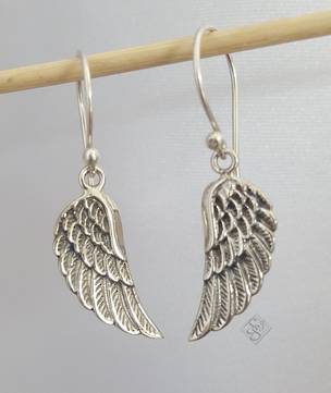 Sterling silver angel wing earrings