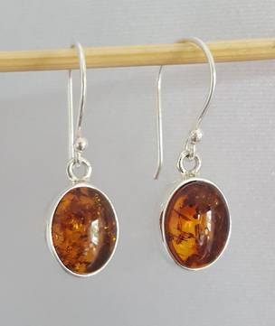 Sterling silver amber earrings