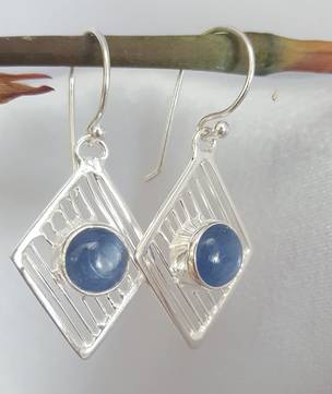 Sterling silver and blue kyanite gemstone earrings