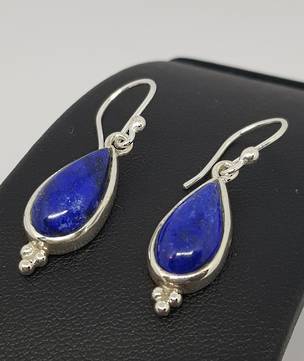Sterling silver lapis lazuli hook earrings
