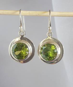 Sterling silver green earrings - the colour of nature