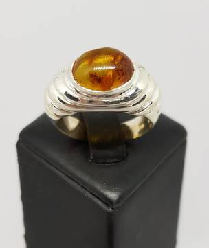 Sterling silver amber ring, NZ made