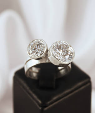 Two Stone Cubic Zirconia Bling Ring