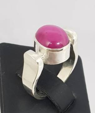 Silver American star ruby ring - made in NZ