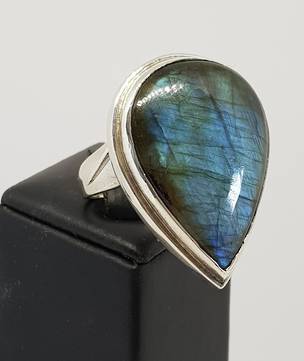 Extra large labradorite sterling silver ring