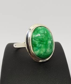 Large silver Jade statement ring