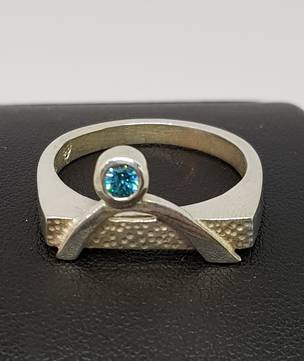 Blue topaz silver ring