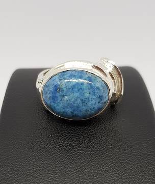 Sterling silver denim lapis lazuli ring
