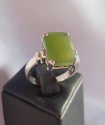 Greenstone silver ring