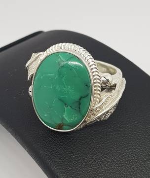One off designer sterling silver turquoise ring
