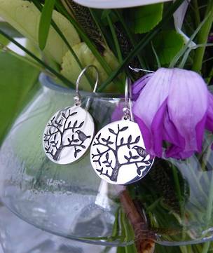 Sterling silver tree of life earrings