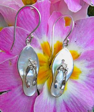 Mother of pearl jandal earrings