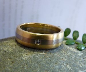 mens yelow and white gold wedding band with diamond 1 mens yelow and white gold wedding band with diamond 1